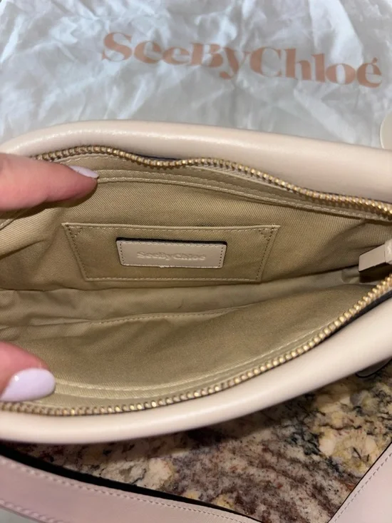 See By Chloe Tilda Cream Leather Shoulder Bag with Braided Sides - Picture 9 of 11